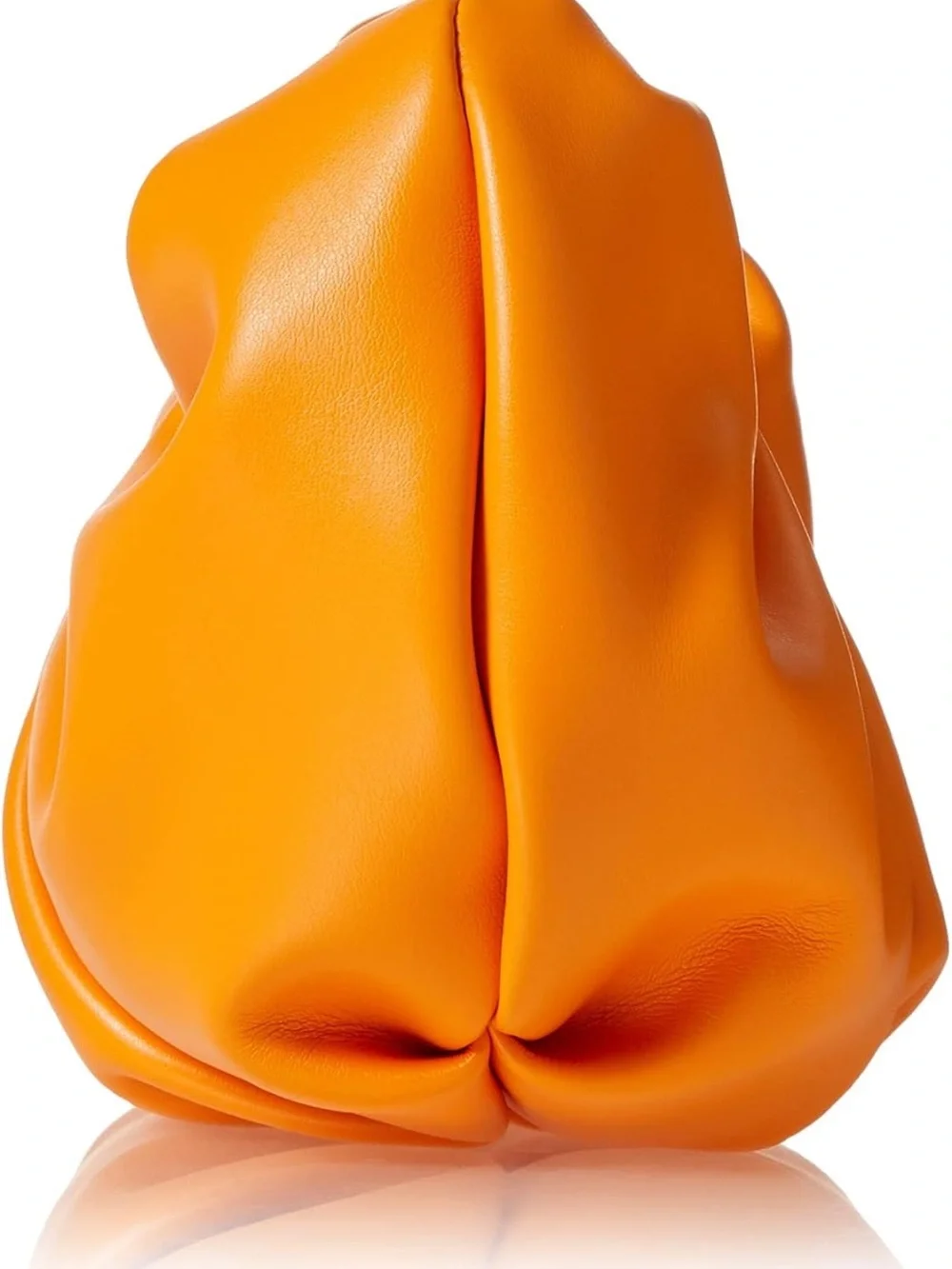 Chic Orange Gathered Shoulder Bag with Wristlet